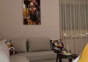 O zonă de relaxare la Appartement luxueux vue mer