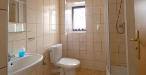 Koupelna v ubytování Hotel Valaskuv Grunt