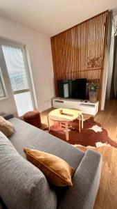 Posezení v ubytování Comfy studio, private parking, smart check in