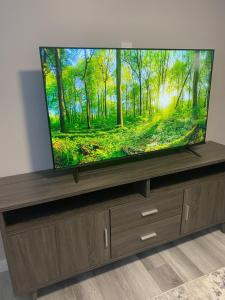 Μια τηλεόραση ή/και κέντρο ψυχαγωγίας στο Private one Bedroom Suite for Rent