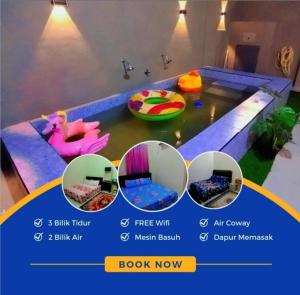 a room with three different kinds of play equipment at FDhomestay in Kampung Baharu Batu Dua +2 photos