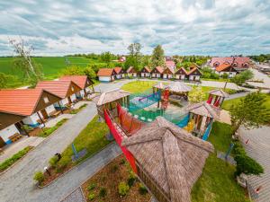 an aerial view of a water park with a playground at Slovácký dvůr s.r.o. in Ostrožská Nová Ves