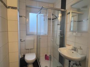 Koupelna v ubytování Ferienwohnung Frühauf Geithain