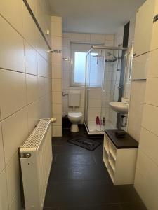 Koupelna v ubytování Ferienwohnung Frühauf Geithain