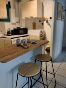 Kuchyňa alebo kuchynka v ubytovaní Chambre d'hôtes Les terrasses de Saint Clair