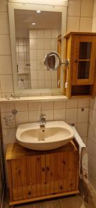 Et badeværelse på Fewo Iseler, Ihr Bett im Allgäu