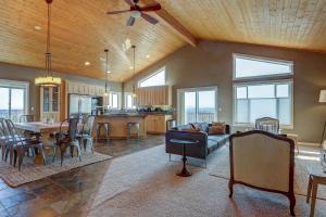 a living room with a couch and a table at Golden Butte in Bend