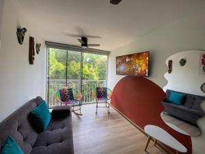 Posezení v ubytování Acogedor y lindo Apartamento