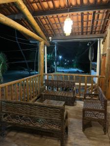 Balkón nebo terasa v ubytování Chalé Mix Beach