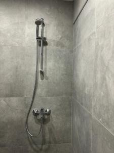 a shower with a shower head in a bathroom at Star in Varna City +21 photos