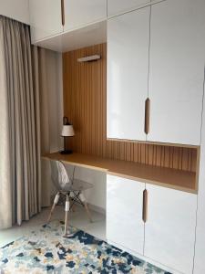 a room with a desk and a chair at Full 1 BHK near Aster hospital hebbal in Bangalore