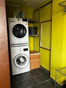 a washer and dryer in a small room at Maison Valence petit jardin in Valence