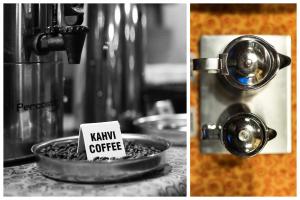 a cup of kahn coffee sitting in a pot of food at Hotel Milton in Jyväskylä