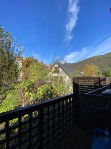 a view from the balcony of a house at Apartma Snežinka in Kranjska Gora