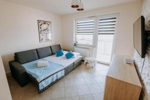 Televízia a/alebo spoločenská miestnosť v ubytovaní Apartament Milbertus