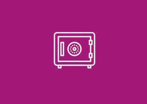 a pink icon of a radio on a purple background at "Josefa" terraza y parrilla - Alojate Mendoza in Mendoza