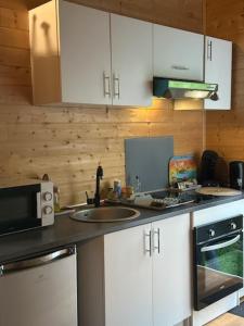 Kuchyň nebo kuchyňský kout v ubytování Bunga-lodge VANILLE