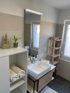 Koupelna v ubytování LandNest Ferienwohnung