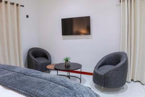 Χώρος καθιστικού στο Melz Apartments