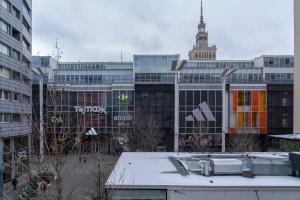 a view of a city with tall buildings at Chmielna Central Apartments in Warsaw