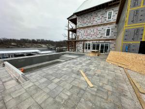 a building under construction with a swimming pool at Hidden Valley Paradise Luxurious Lakefront Retreat in Eldon