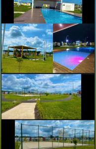 een collage van vier verschillende foto's van een park bij Casa tonykey in San Miguel