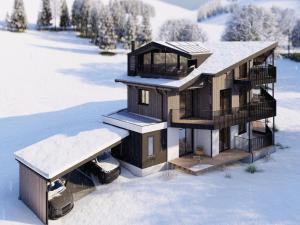 Bergzeit flat Saalbach directly on the ski piste v zime
