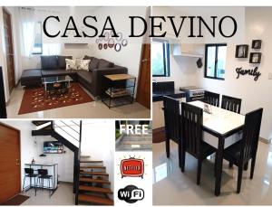 大雅台Casa Devino - Discover the Perfect Condo Getaway in Luxury, Netflix, Free Parking的客厅和饭厅的照片拼合在一起
