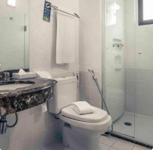 Koupelna v ubytování Flat em pinheiros equipado em hotel 4 stat