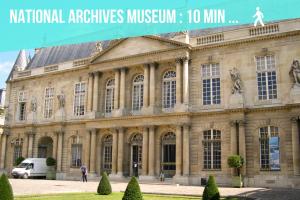 a large building with a sign that reads national architectures museum at Ômarais Guest House in Paris