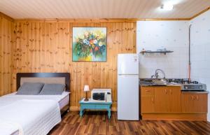 Η κουζίνα ή μικρή κουζίνα στο Hill Pension