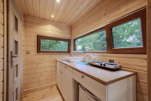 Kuchnia lub aneks kuchenny w obiekcie Apartamenty wśród drzew River Park