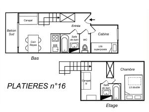 Résidence Plattieresの見取り図または間取り図