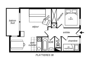 Résidence Plattieresの見取り図または間取り図