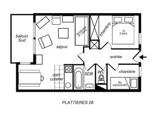 Résidence Plattieresの見取り図または間取り図