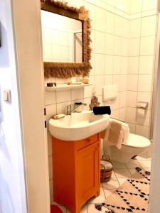 a bathroom with a sink and a toilet at Apartment in Grevenbroich in Grevenbroich +29 photos