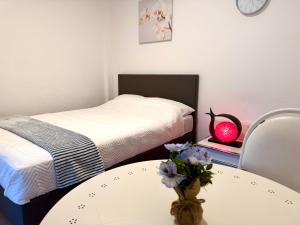 Postel nebo postele na pokoji v ubytování Appartement cosy à Bruxelles métro Vandervelde
