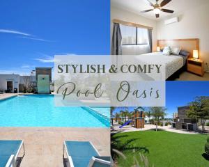 un collage di foto di una villa con piscina di Stylish Homes & Comfy Pool Oasis a La Paz