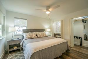 a bedroom with a bed and a ceiling fan at Ranchview Retreat in the heart of Johnson City in Johnson City