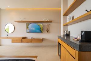 Kuchyň nebo kuchyňský kout v ubytování Amaranto Bacalar Hotel Boutique