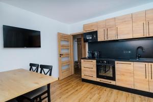 Kuchyň nebo kuchyňský kout v ubytování Apartmán BUĎA + 15 fotografií