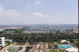 a view of a city from the top of a building at Cozy and Nice Studio at Sayana Bekasi Apartment By Travelio in Bekasi
