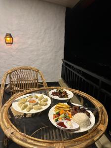 Comida en el complejo de cabañas o alrededores