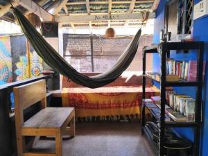 Knihovna v hostelu
