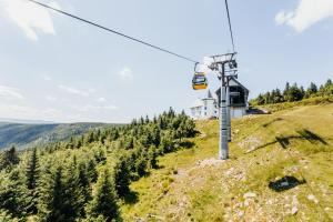 a gondola ride up a hill in the mountains at Elements Hotel&Spa in Świeradów-Zdrój