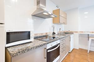 Kuchyňa alebo kuchynka v ubytovaní Hill apartment with terrace, parking, pool & paddle court