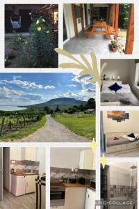 a collage of photos of a house and a residence at Theodor Tomaj 3Bdr AC Garden Terrace in Badacsonytomaj