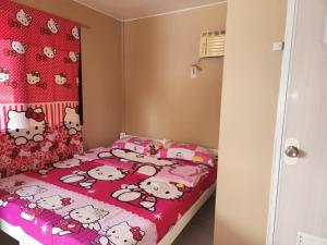 a small bedroom with a hello kitty bed at JFive Homes by the Sea in Lianga +2 photos