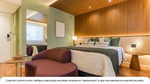 เตียงในห้องที่ Cyclinn Faria Lima Pinheiros