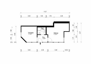 a floor plan of a house at Ferienhaus Börstel mit Klimaanlage, Löhne in Löhne
